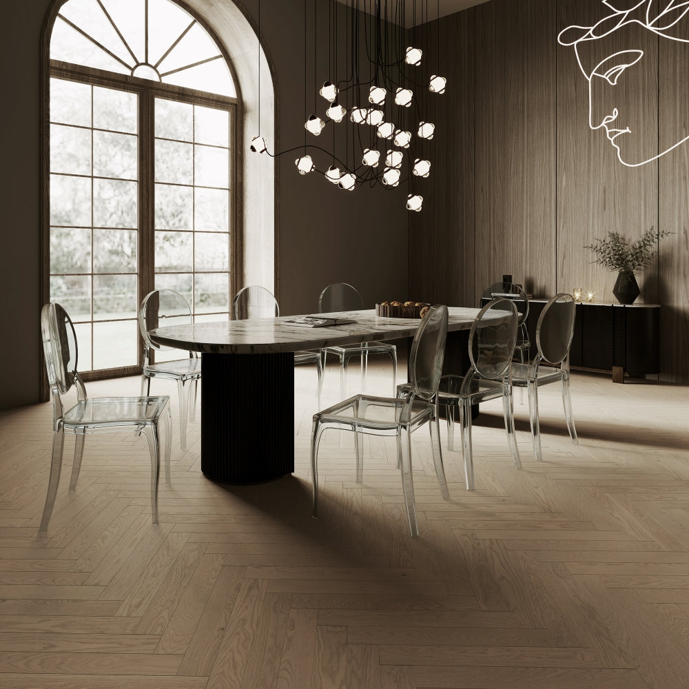 Smoked Grey-Engineered Oak Herringbone HY0001B5
