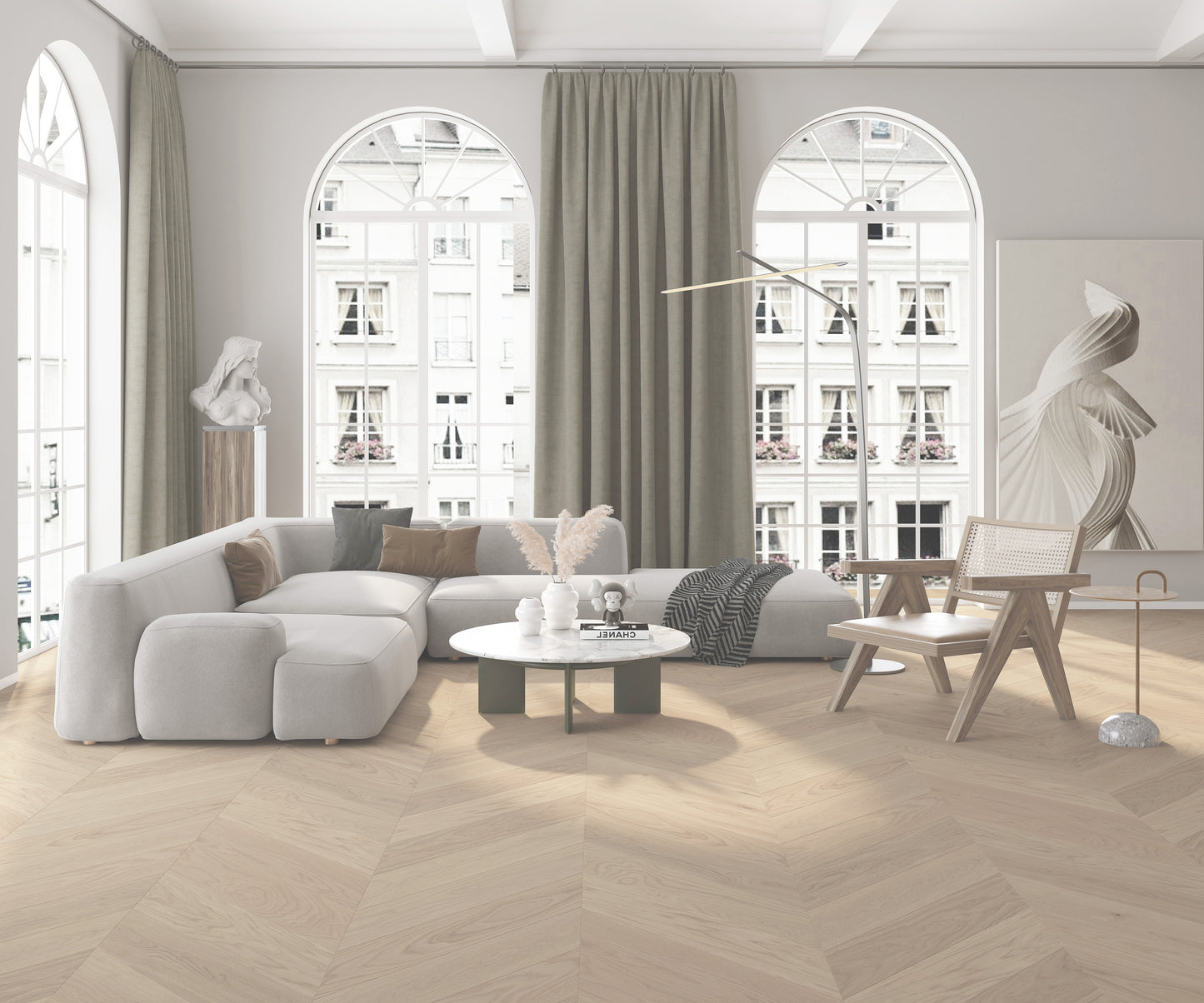 Natural Tint-Engineered Oak Chervon HY0002C1